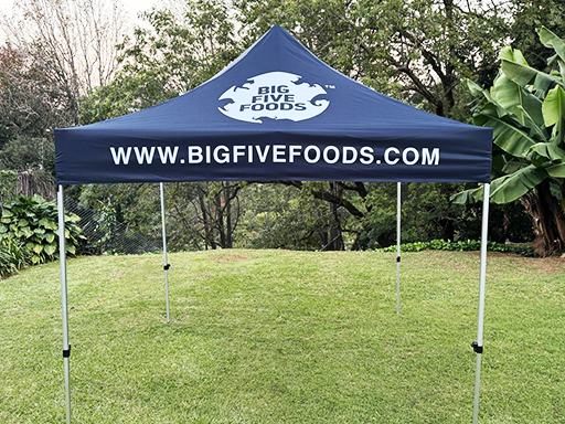 A gazebo made for Big 5 Foods by Brand Monster